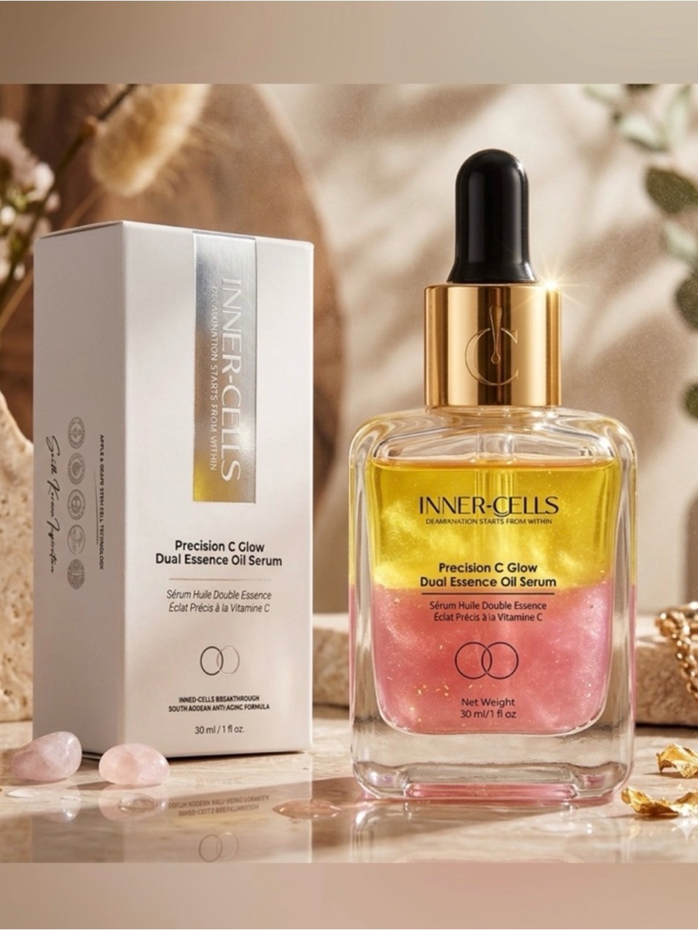 Inner-Cells Precision Vitamin C Glow Dual Essence Oil Serum - Retail $400